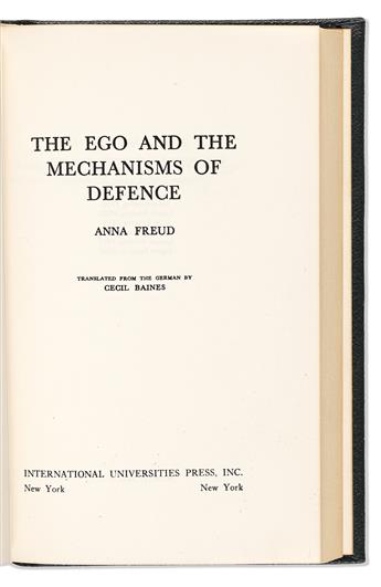 (SCIENTISTS.) FREUD, ANNA. The Ego and The Mechanisms of Defense. Signed and Inscribed, to child psychiatrist Joseph Weinreb: